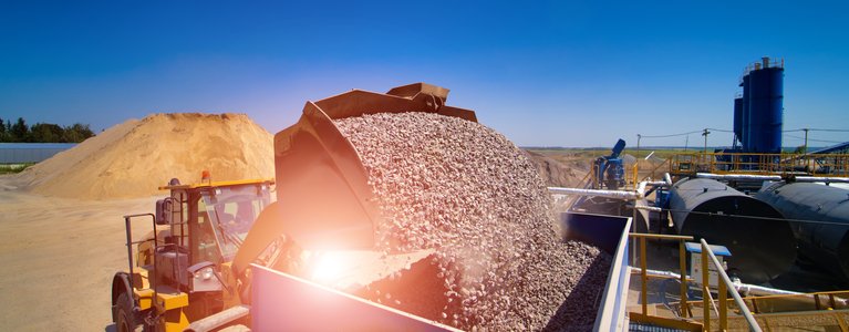 Dump Truck unloading stones