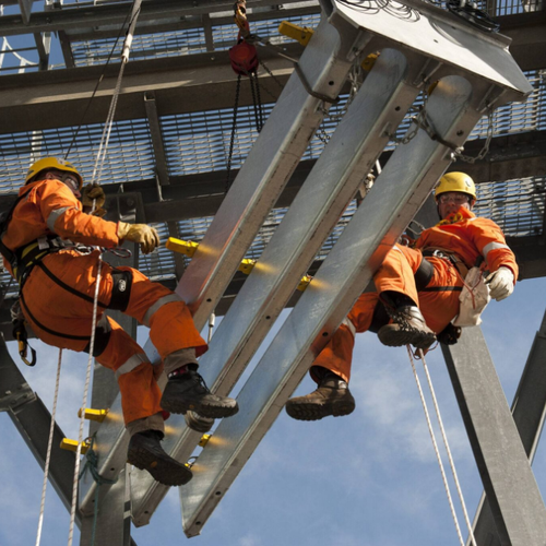Rope access steel work