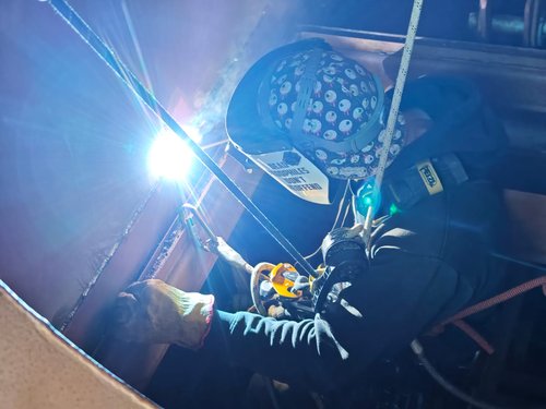 Rope access welding