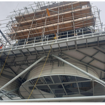 Scaffolding in place to ensure working is safe